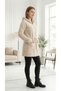 Women's Hooded Zippered Soft Bearded Cardigan with Tie at the Waist - 5
