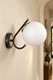 Sienta Black Antique White Glass Sconce