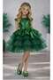Girls' Peplum Flounce Tulle Ball Gown - Sequined Bow Detail Puffy Birthday Dress