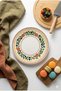 Retro Olive and Floral Serving Plate (6 Pieces, 27 cm) Serving, Breakfast, Presentation Plate - Multi-Purpose Breakfast Plate - 4