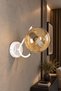 Sienta White Chrome Honey Glass Sconce