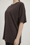 Women's Short Sleeve Crew Neck Basic Brown T-Shirt - 5