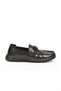 Black Genuine Leather Lightweight Flexible Comfortable Stylish Men's Casual Shoes Loafer 26K590-2 - 2