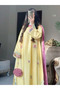 Butter Yellow Silk Kurta Palazzo Set with Contrast Dupatta - HRT101803 | Butter Yellow-Size:2XL-44-Inches - 5