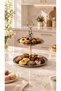 Gold Metal Two-Tier Cookie and Chocolate Display Stand – 27×27×33 cm