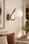 Sienta Black Gold White Glass Sconce