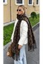 Women's French Leopard Patterned Loose Scarf Shawl - Oversized Winter Shawl with Tassels - 3