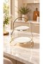 Two-Tier Ceramic Presentation Stand with Flower Detail and Metal Stand 28×25×36 cm - 2