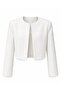 Women's White Crew Neck Padded Lined Jacket - 4
