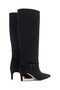 Women's Suede Buckle Detailed Pointed Toe Foldable Detailed Thin Heeled Boots - 2