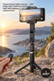 1 piece tripod gimbal selfie stick - with led fill light, wireless remote, intelligent flows stabilizer q18 black