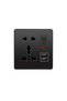 wall socket, multi-function switch and 2 USB universal, tamper-proof, charger adapter power panel