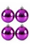 4-Piece Purple Christmas Tree Ornament 10 cm Shiny Ball Christmas Tree Decoration Ornaments Christmas Tree Ornament - 4