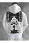 White Hooded Oversize Premium Calligraphy Embroidered Sweatshirt