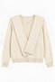 Women's Cream Shawl Collar Knitwear Sweater