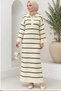 Women's Spanish Sleeve Striped Dress - 2