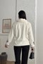 Women's Embroidered Plush Coat - 7