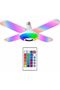 لمبة LED RGB لاسلكية بتقنية البلوتوث، على شكل مروحة، مع جهاز تحكم عن بعد بـ 24 مفتاحًا، لغرفة النوم