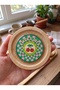 Retro Coffee Themed Set of 6 10 cm Bamboo Epoxy Coasters - 5