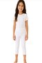 White Lycra Girls' Folded Knee-Length Tights 350 (6 Pieces)