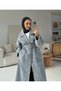 Women's Belted and Buttoned Oversized Long Cashmere Coat - 4