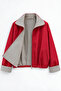 Red Brown Plaid Oversized Bomber Trench Coat - 3