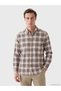 Esvab • Modern & Distinctive Standard Fit Checkered Embroidered Men's Shirt