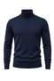 Men's Half-Throat Sweater Turtleneck Stretchy Fabric Regular Fit Knitwear - 6