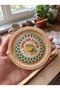 Retro Coffee Themed Set of 6 10 cm Bamboo Epoxy Coasters - 7