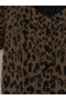 Brown Leopard Patterned Women's Knitwear Cardigan - 7