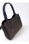 Label Belt Detailed Special Design Women's Handbag (Black / Cream) - 3