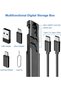 مجموعة محول شحن متعدد المنافذ USB، محول USB-C إلى Lightning وMicro USB، مجموعة كابلات شحن ونقل بيانات بقوة 60 واط مع أداة إخراج درج شريحة SIM، أسود - 2