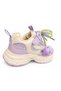 Girls' Silvery Velcro Flower Lace-Up Easy-On Stylish Comfortable Sneaker - 7