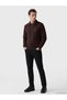 Plum Polo Neck Men's Thick Sweatshirt - 2