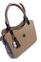 Stylish Beige Hand and Shoulder Bag with Pearl Pendulum and Tassels - 2