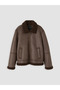 Brown Suede Look Fur Collar Girls' Coat - 2