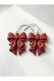 Christmas Tree Ornament – Pine Tree Ornament with Red Bow Figure