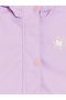 Lilac Hooded Fur Girl's Coat - 2