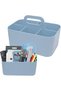 Portable Plastic Storage Organizer Caddy with Handle, 5 Compartments & Adjustable Dividers, Stackabl