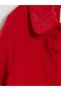 Red Fur Collared Girl's Coat - 4