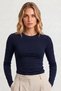 Women's Crew Neck Long Sleeve Premium Soft Blouse - 2