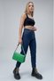 Asel Women's Dark Blue High Waist Mom Jean Denim Pants Lycra Boyfriend