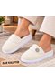 Women's Comfortable Lightweight Button Detailed High Eva Sole Plush House Slippers New Season - 2