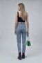 Asel Women's Snow Light Blue High Waist Mom Jean Denim Pants Lycra Boyfriend - 3