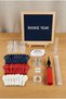 New Year's 1-Year-Old Birthday Decoration Deluxe Set Dark Blue Felt Letter Board Stand Balloon Chain 7 Transparent Balloons Stand Sports Set - 3