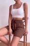 Women's Viscose Elastic Waist Ribbon Comfortable Fit Shorts - 7