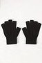 Black Color Fingerless Knitted Women's Gloves - 3