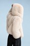 Bsk Hooded Cropped Faux Fur Coat Jacket - 2