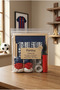 New Year's Rookie 1 Year Old Birthday Decoration Classic Set Dark Blue Felt Letter Board Stand Balloon Chain Sports Set - 4