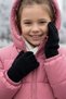 Black Color Knitted Girls' Gloves - 2
